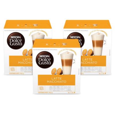 Nescafe Dolce Gusto Latte Macchiato Coffee Pods 16 Capsules Pack of 3