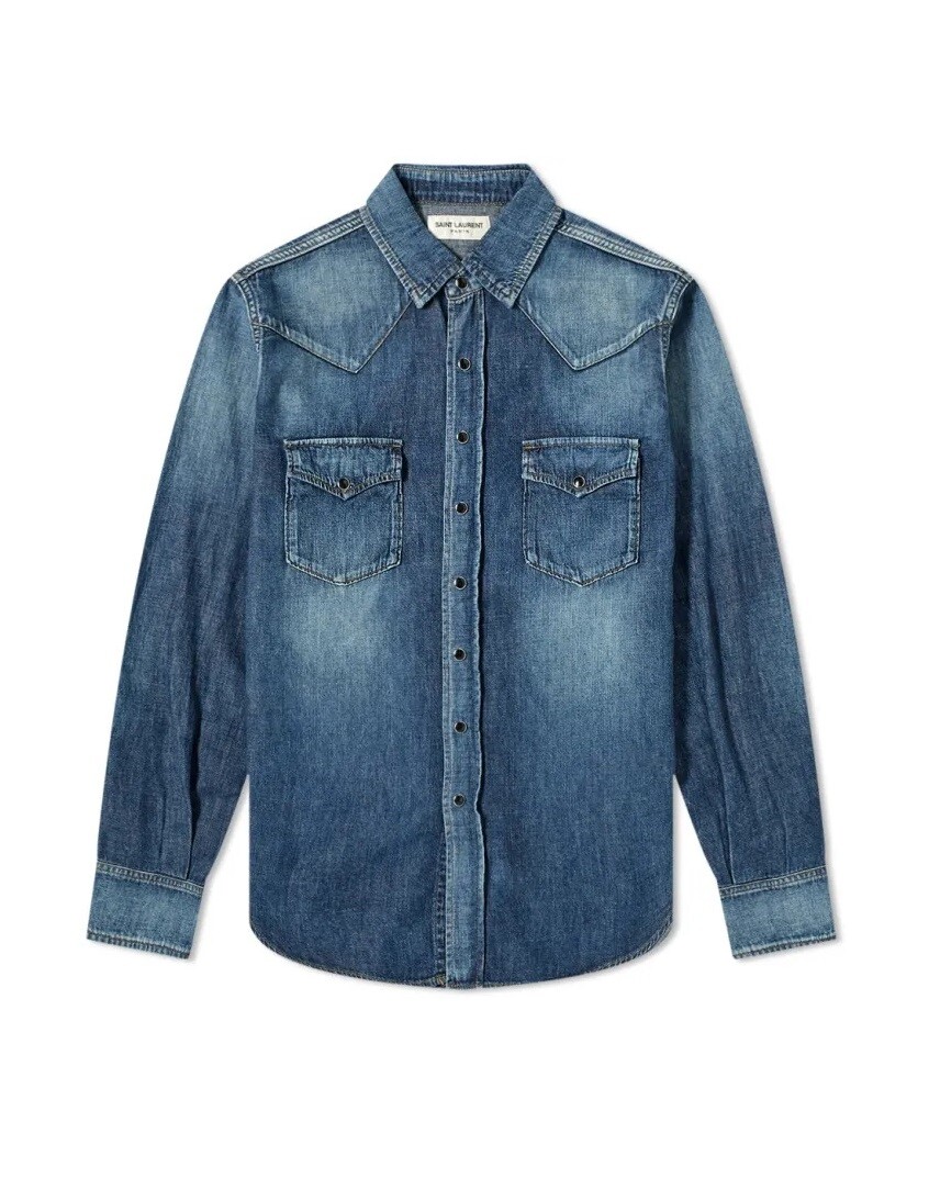 Denim Jacket Saint Laurent Western Denim Shirt SAINT LAURENT Paris