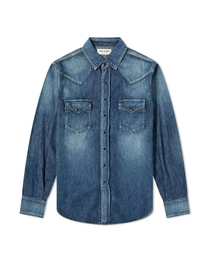 Saint laurent western denim shirt sale