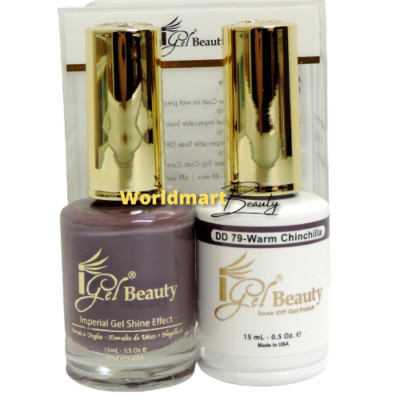 IGel Beauty Gel Nail Polish 0.5oz Gel DUO DD79- WARM CHINCHILLA