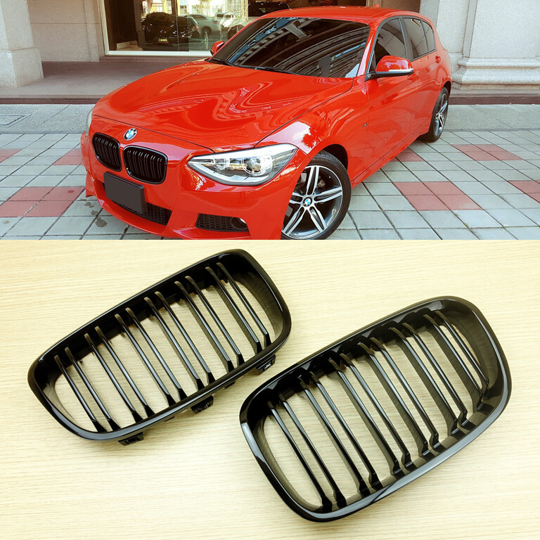 Gloss Black M Type Front Grille 2011-14 For BMW F20 F21 1-series 