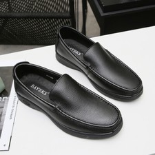 New Men's Casual Leather Shoes Spring Comfortable Middle-aged Driving Loafers Sz