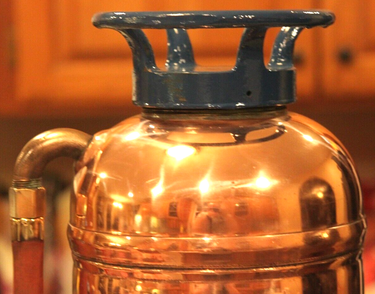 Antique Vintage "FIRST AID" Copper Brass Fire ExtinguisherPolished