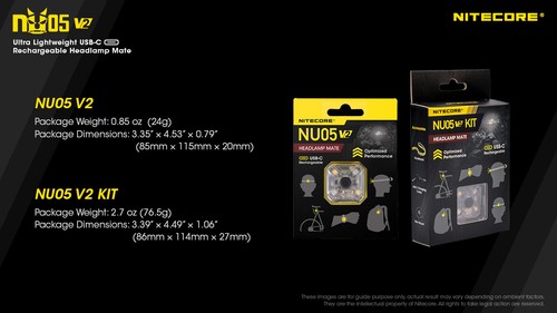 NiteCore NU05 V2 KIT USB-C Rechargeable Signal Light with Headband Headlamp Mate - Picture 12 of 12