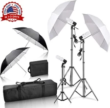 Set De 4 Sombrillas Con 3 Luces Para Iluminacion Para Fotografia Foto Video NUEV