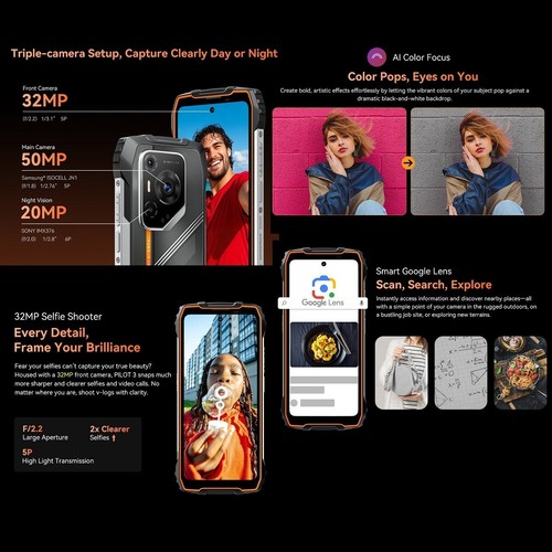 Blackview OSCAL PILOT 3 5G Smartphone robusto 24GB+256GB cámara de visión nocturna 7500mAh - Imagen 20 de 24
