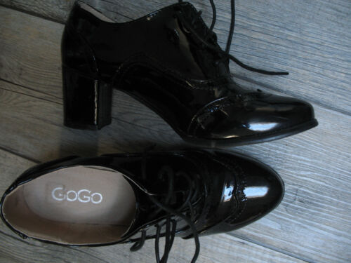 Chaussure lacets noir vernis talon 38 - Photo 1/2