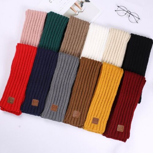 Thick Kids Scarf Soft Knitted Scarf Fashion Neck Warmer  Baby Boys Girls - Picture 1 of 21