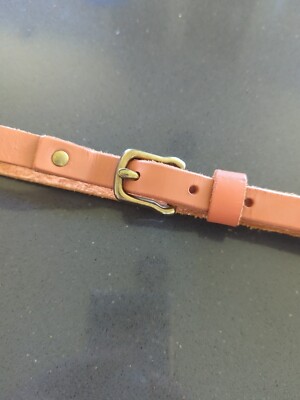 Vintage 90s GAP Thin Leather Belt Brown Leather Brass Buckle  display picture 2