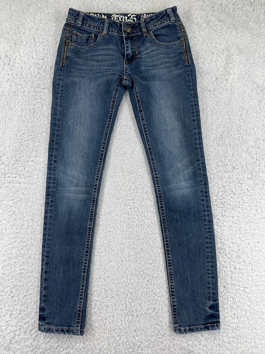 TEN DENIM TROUSERS 青 M Ten 25 Pants Womens 3 Blue Denim Jeans Skinny Tapered Cotton