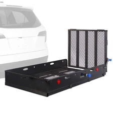 Elevate Outdoor Steel Heavy-Duty Basket Cargo Carrier with Ramp