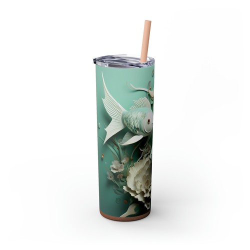 Elegante Vaso de Peces Koi, Taza de Viaje Diseño Acuático Floral, - Imagen 50 de 74