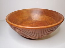 Wood bowl with hand carved pattern wooden bowl for food made in India