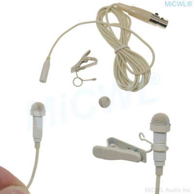 ME2 Beige Lavalier Microphone for Shure Wireless BeltPack mini 4Pin Metal Cap
