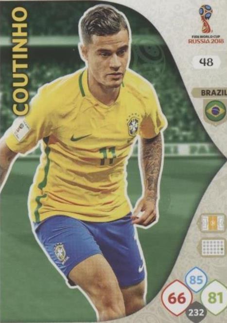 Panini Adrenalyn XL Fifa World Cup 2018 Philippe Coutinho #48 for