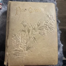 Vintage EARLY 1900's 'POST-CARDS' Album Very Old Book 125 Cards