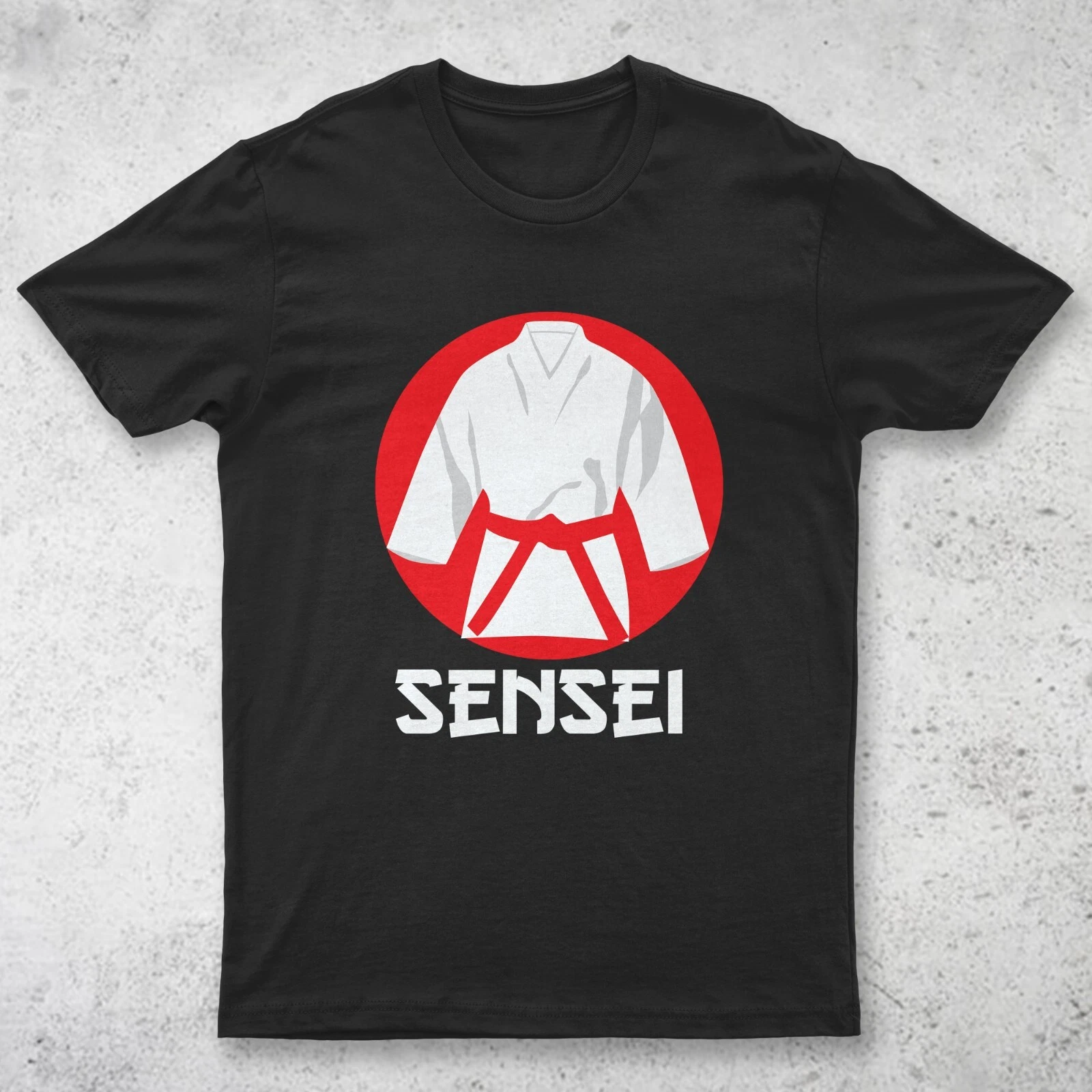 Sensei T-shirt by Berts - Short Sleeve Round Neck Black Tee