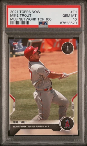 2021 Topps Now MLB Network Top 100 #T1 Mike Trout PSA 10 Los Angeles Angels