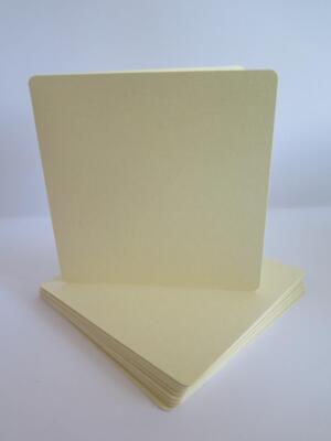 10 x Creme Schimmer Strukturiert Rund Eckig Blanko Grußkarten 140 x140 mm CL037