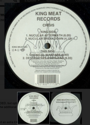 12 inch vinyl Crisis (38)    Nucular Aftermath 1991 Rave 