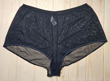 VTG Vassarette Black Full Sheer Nylon Spandex Panties Shorts Size L