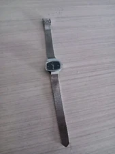 Vtg Timex Ladies Watch Chrome Stainless Steel Mesh England For Parts Or Repair