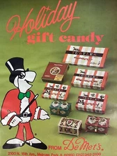 Turtles Candy Print Ad Original Vintage 1980 Rare VHTF DeMet’s Holiday Gift Box