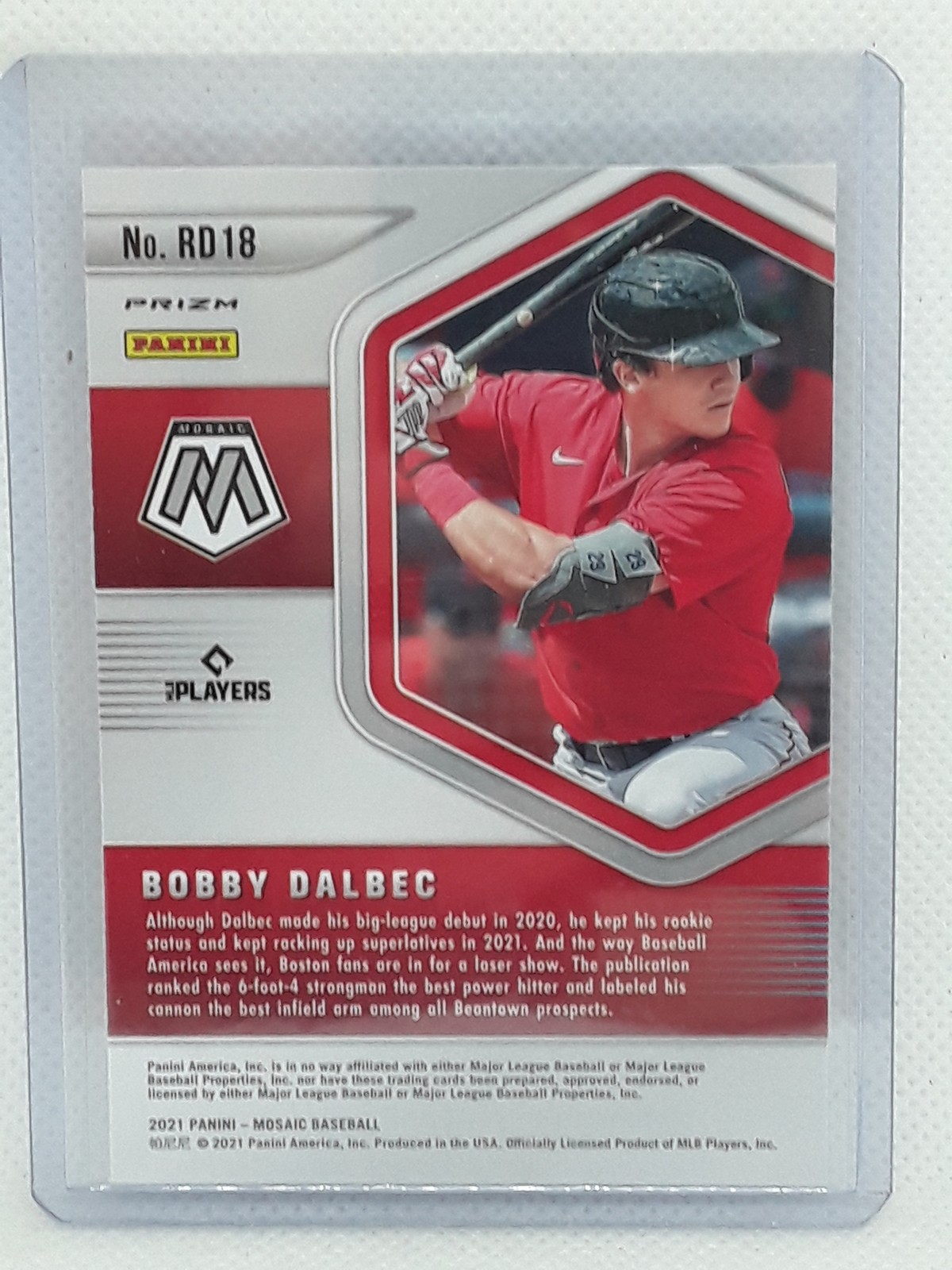 Bobby Dalbec 2021 Mosaic Baseball Rookie Debut Mosaic RD18 Boston