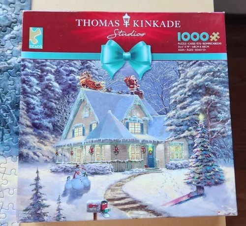 Christmas 1,000 Piece Ceaco Puzzle, Midnight Delivery By Thomas Kincade ...