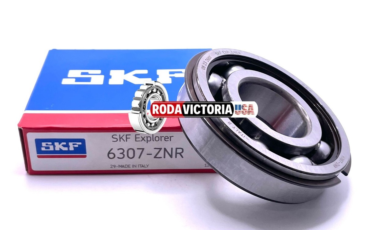 SKF 6307 ZNR Ball Bearing, Metal Shieklded One Side + Snap Ring