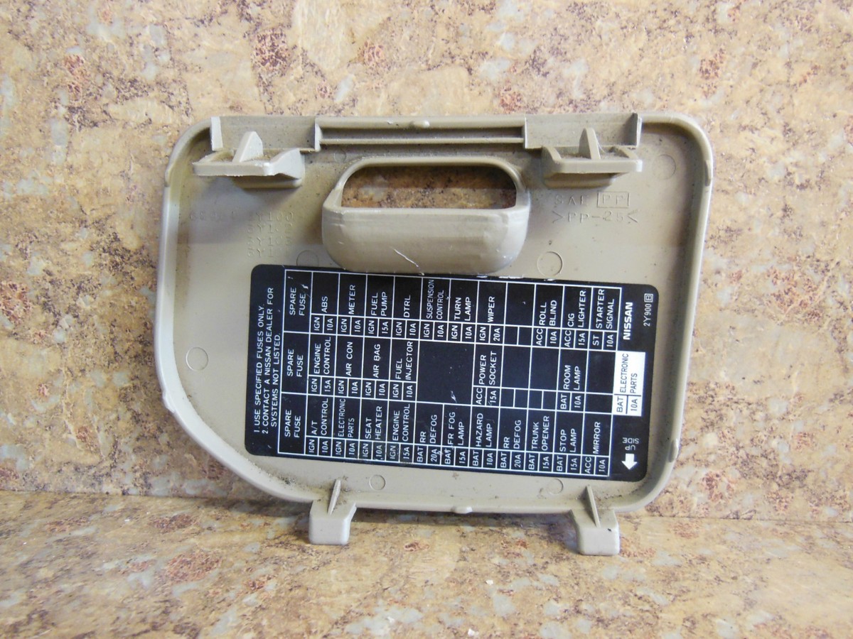 2000-2003 Nissan Maxima Interior Fuse Box Cover Panel 68964 2000-2003 Nissan Maxima Interior Fuse Box Cover Panel 68964