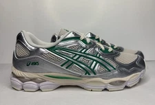 ASICS Gel NYC Running Shoes Birch Pure Silver Cream Green Trainer Men's Size 10