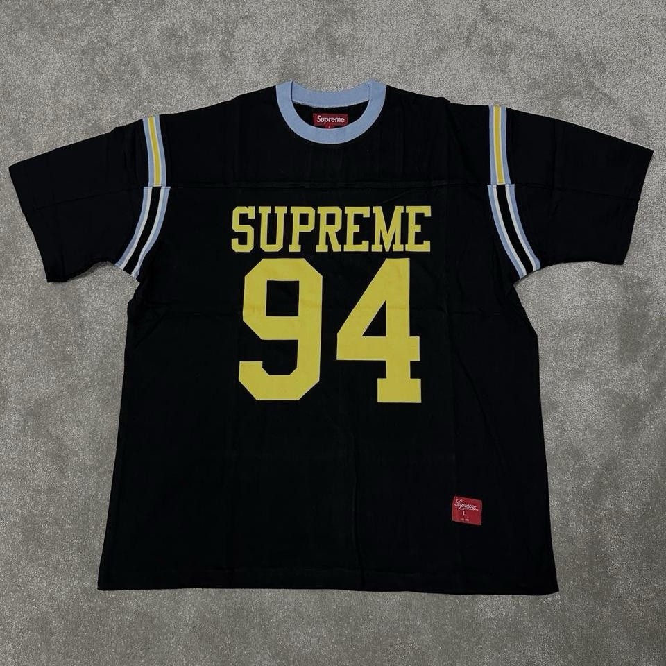 SUPREME SPLIT S⁄S FOOTBALL TOP ! Black SIZE LARGE