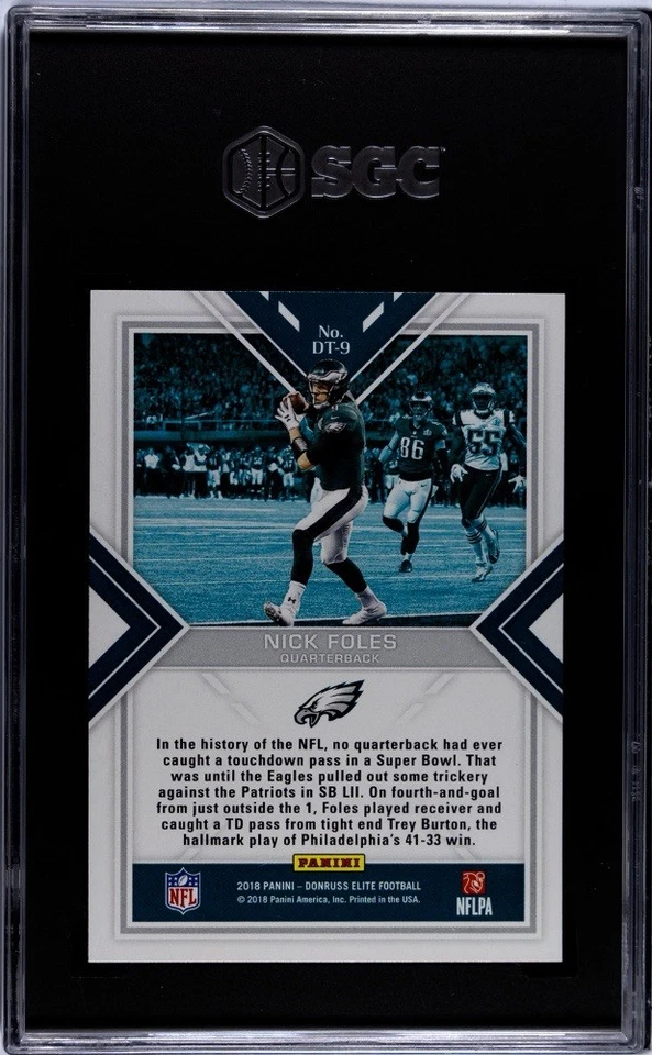 🔥Nick Foles 2018 Elite Green PHILLY SPECIAL Dual Threats SGC 9.5 (Rare)🔥 - Image 2 of 2