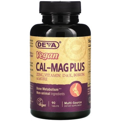 Deva Vegan Cal-Mag Plus Multi-Source Dietary Supplement 90 Tablets