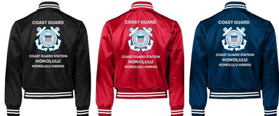 USCG*COAST GUARD STATION HONOLULU-HI *SATIN JACKET *USCG OFFICIAL LICENSE