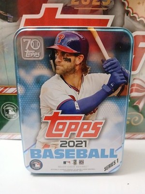 Topps Series 1 2021 Baseball Collectible Tin (1 of 6) EMPTY Bryce Harper 