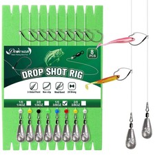 Dovesun 8PCS Ready Tied Drop Shot 3/8 OZ, C-Hook Size: 1/0 Weight: 3/8oz-8PCS