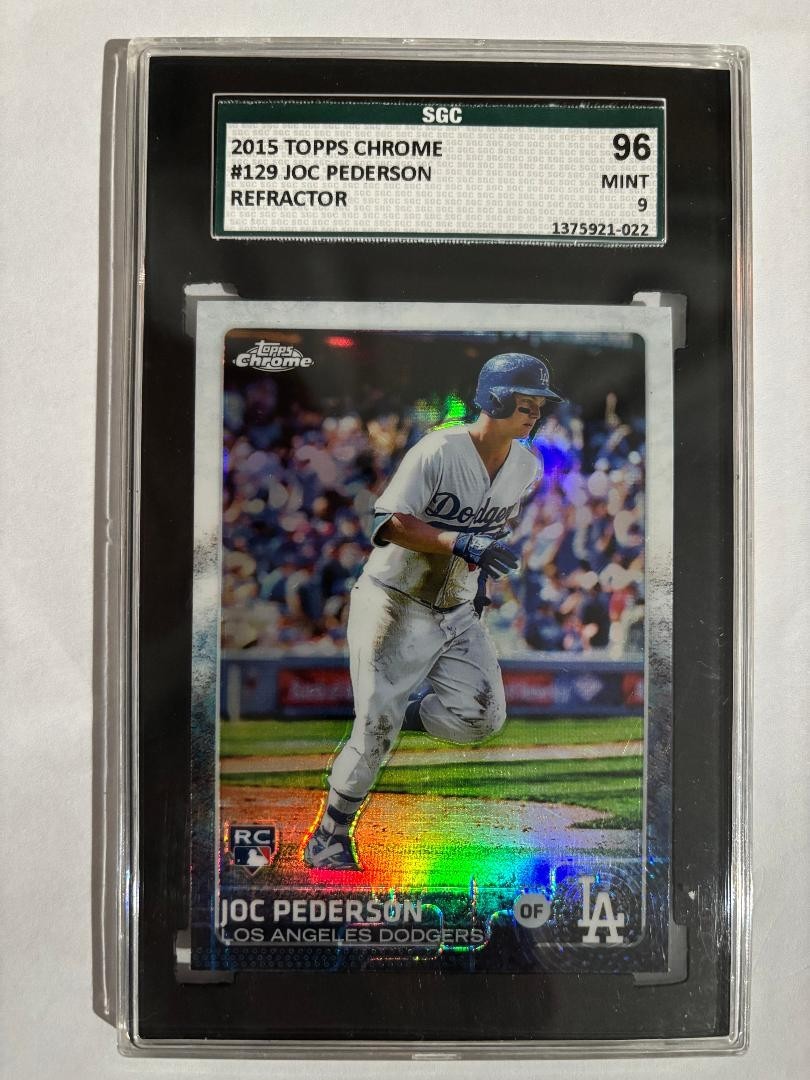 2015 TOPPS CHROME REFRACTOR # 129 JOC PEDERSON ROOKIE MINT