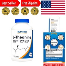 Nutricost L-Theanine 200mg, 240 Capsules - Double Strength