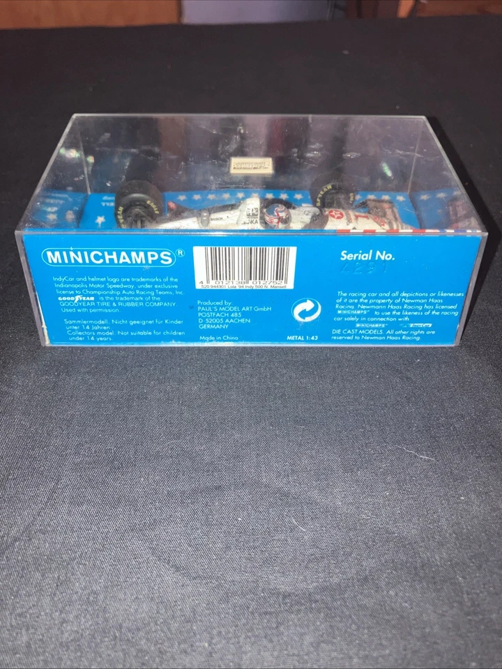 Minichamps IndyCar Lola T 94 Ford Diecast Racecar 1994 Nigel Mansell W/Case - Image 3 of 4