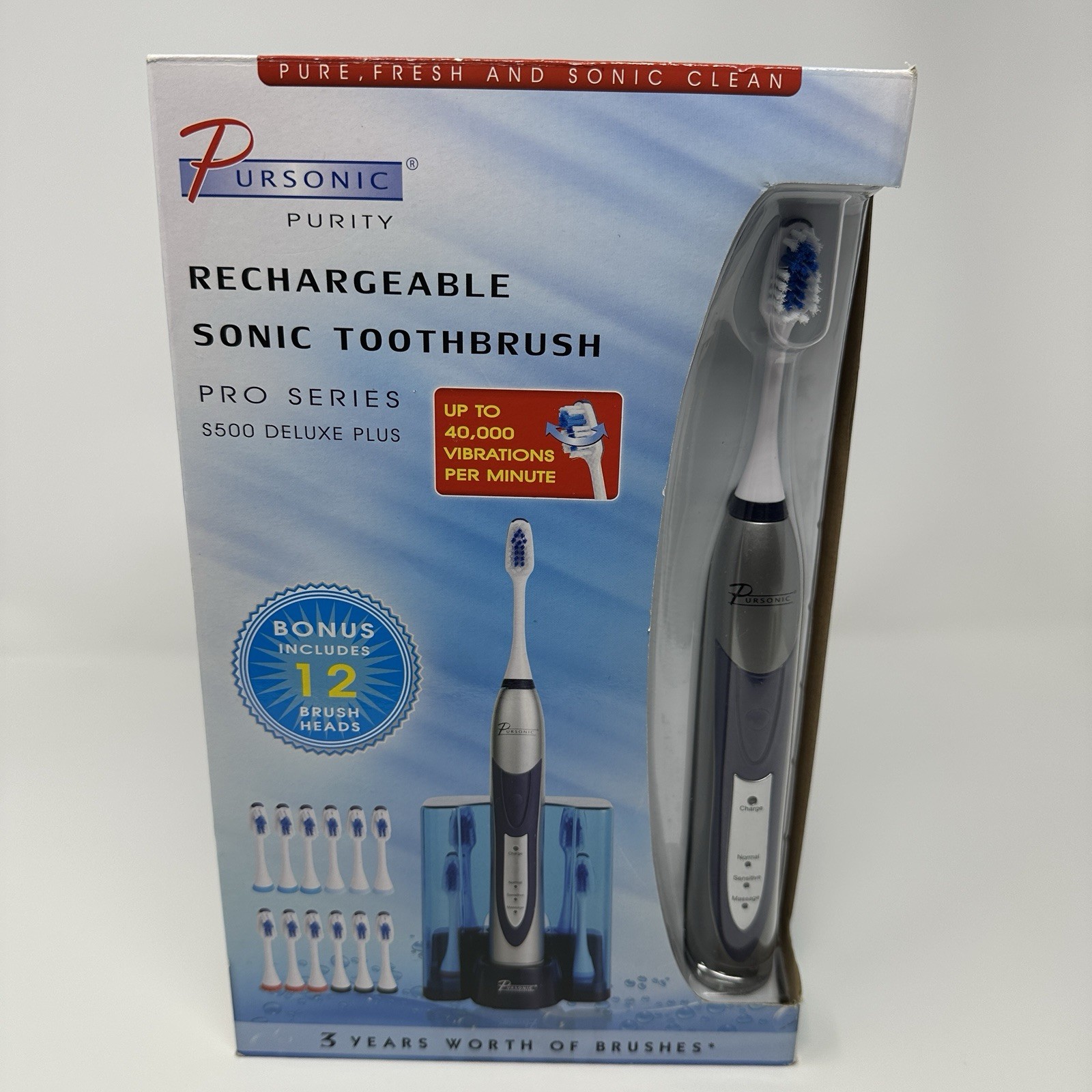 Pursonic S500 Pro Series Deluxe Plus Rechargeable Toothbrush