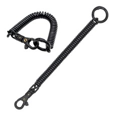 Spiral Coil Spring Keychain, Anti-lost Key Chain Holder 17cm 1pcs Black