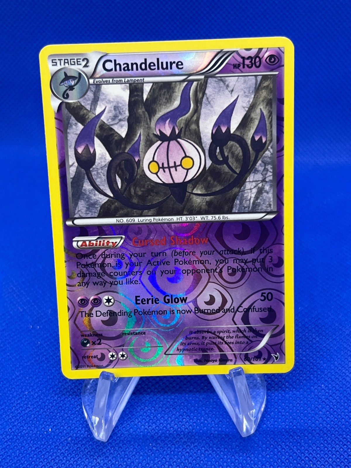 Pokemon Black & White Noble Victories Chandelure 60/101 Reverse Holo Rare NM