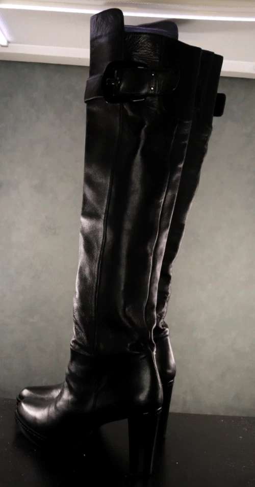 Botas por encima de la rodilla Stuart Weitzman $795 para mujer talla 10 cuero napa negras Foto 2 de 4