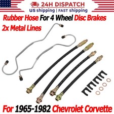 Front Rear Brake Hose Kit W Trailing Arm Lines For 1965-1982 Corvette C2 C3 Usa Front Rear Brake Hose Kit W Trailing Arm Lines For 1965-1982 Corvette C2 C3 Usa