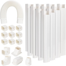 3" W 16.1 Ft Line Set Cover Kit for Mini Split Air Conditioner Decorative PVC Li