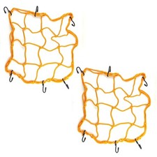 2 PCS Cargo Net,11.8 inch x11.8 inch Rack Elastic Storage Net 6 Adjustable Ho...