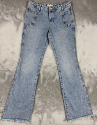 We The Free Jeans Women's Size 26 Blue Denim Frayed Hem