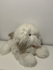 Floppy Fluffy Dog Plush Soft Toy Sheepdog Brown White Puppy Pup Gift 40cm Retro